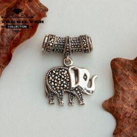 Marcasite Elephant, Marcasite Charm, Marcasite Pendant, Elephant Pendant, Silver Elephant, Animal Pendant, One of a Kind, Elephant Gift