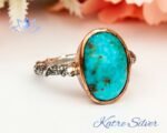 Turquoise Ring, Copper Turquoise Ring, Blue Ring, Navajo Ring, Native American Ring, Southwestern Ring, Handmade Ring, Gift for Her