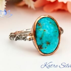 Turquoise Ring, Copper Turquoise Ring, Blue Ring, Navajo Ring, Native American Ring, Southwestern Ring, Handmade Ring, Gift for Her