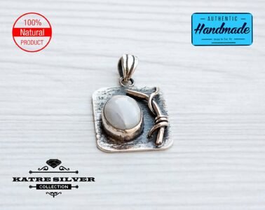 Vintage Oval Handmade Moonstone Pendant, Moonstone Jewelry, Handmade Pendant, Natural Moonstone, 925 Silver Pendant, Moonstone Gemstone - Image 5