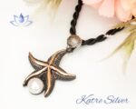 White Pearl Stone Starfish Pendant in Sterling Silver, Starfish Pendant, Pearl Charm Necklace, Ocean Pendant, Pearl Jewelry, Gift for Mom - Image 3