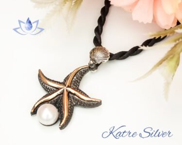 White Pearl Stone Starfish Pendant in Sterling Silver, Starfish Pendant, Pearl Charm Necklace, Ocean Pendant, Pearl Jewelry, Gift for Mom - Image 3