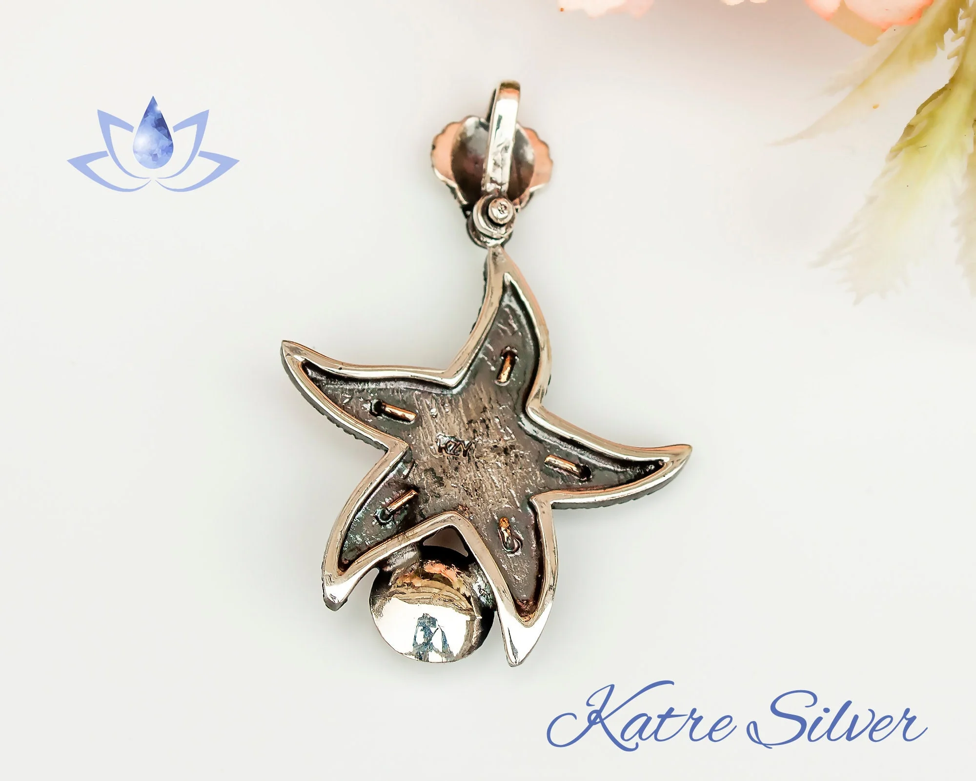 White Pearl Stone Starfish Pendant in Sterling Silver, Starfish Pendant, Pearl Charm Necklace, Ocean Pendant, Pearl Jewelry, Gift for Mom - Image 10