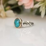 Turquoise Ring for Women, Sterling Silver Ring, Swan Ring, Minimalist Promise Ring, Natural Turquoise Jewelry, Stone Ring, Statement Ring - Image 5