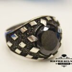 Mens Handmade Ring, Ottoman Mens Ring, Turkish Handmade Silver Men Ring, Black Onyx Ring, Gift for Him, 925k Sterling Silver Ring