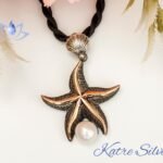 White Pearl Stone Starfish Pendant in Sterling Silver, Starfish Pendant, Pearl Charm Necklace, Ocean Pendant, Pearl Jewelry, Gift for Mom