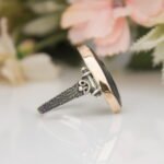 Antique Sapphire Ring for Women, Unique Dark Blue Sapphire Stone, Hand Made Silver Ring, Anniversary Gifts - Image 7