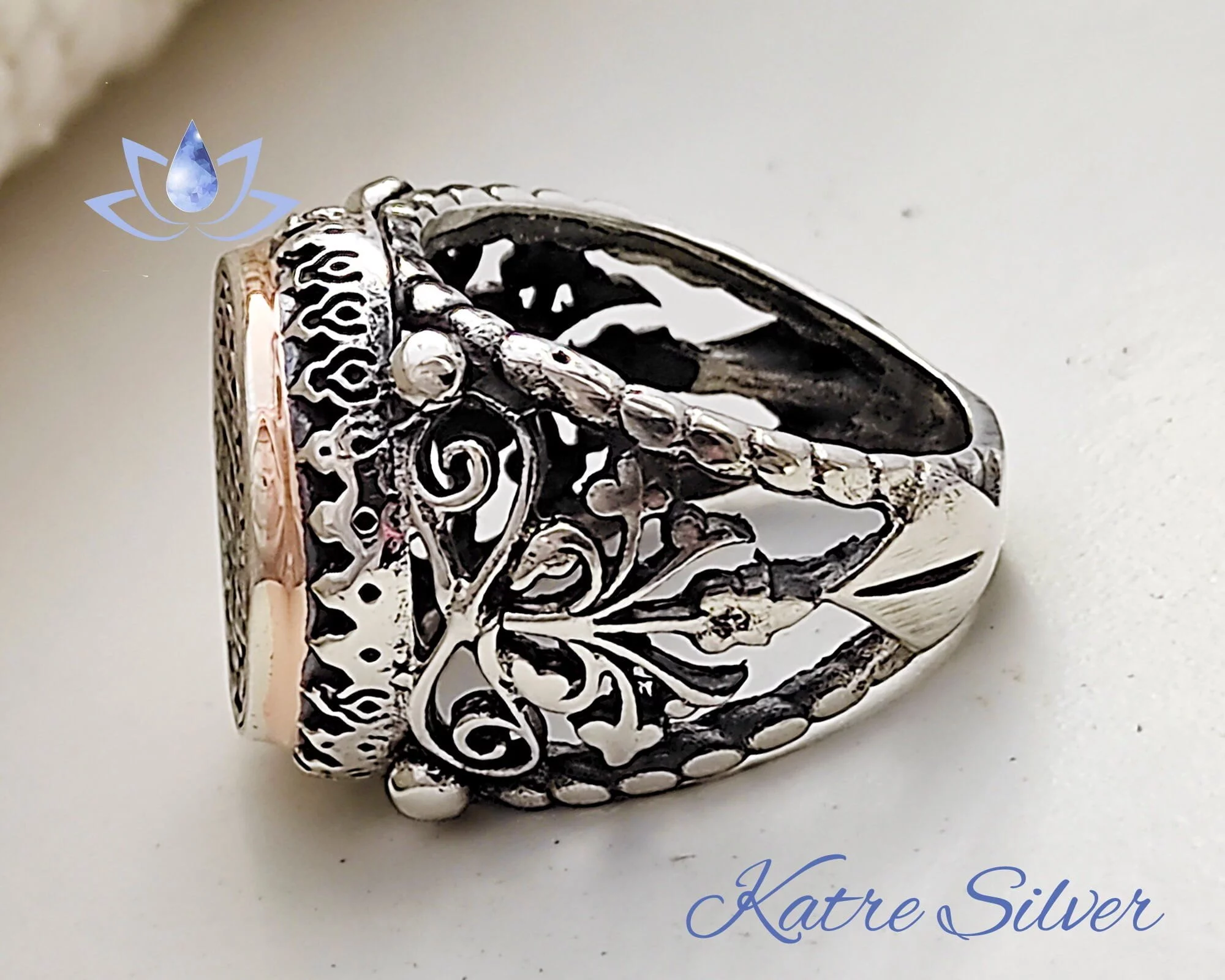 Unique Ottoman Seal Ring 925 Silver – Handmade Turkish Yavuz Sultan Selim Signet Ring Vintage Men Jewelry Gift for Him - Image 6