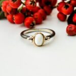 Dainty Pearl Ring, Silver Pearl Ring, Minimalist Ring, Pearl Bead Ring, Stackable Rings Gold, Handmade Pearl Ring, Pearl Rings For Women - Image 3