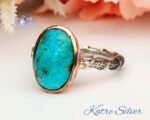Turquoise Ring, Copper Turquoise Ring, Blue Ring, Navajo Ring, Native American Ring, Southwestern Ring, Handmade Ring, Gift for Her - Image 4