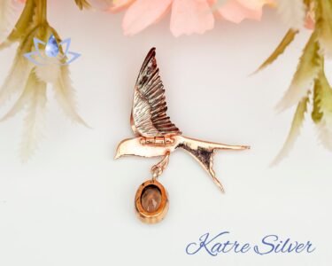 Changing Color Mood Stone Dove Bird Pendant, Color Change Custom Pendant, Antique Gemstone Vintage Pendant, Necklace Gift - Image 9