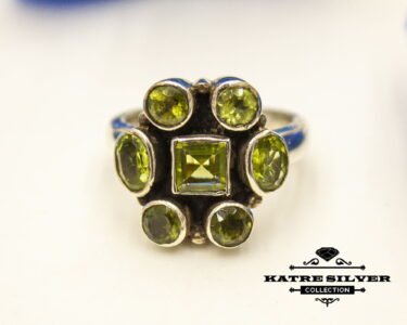 Unique Vintage Peridot Ring 925 Silver – Handmade Natural Green Gemstone Statement Ring August Birthstone Gift for Her - Image 3