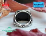 Mens Handmade Ring, Turkish Handmade Silver Men Ring, Ottoman Mens Ring, Black Agate Men Ring, Gift for Him, 925k Sterling Silver Ring - Image 8