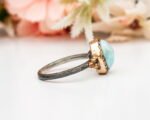 Natural Larimar Ring, Minimalistic Silver Ring, Larimar Ring, Sterling Silver, Larimar Statement Ring, Boho Ring, 92.5 Silver Ring - Image 7
