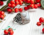 Mens Handmade Ring, Turkish Handmade Silver Men Ring, 925k Sterling Silver Ring, Ottoman Mens Ring, Yemeni Agate Men Ring, Gift for Him - Image 5