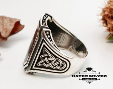 Snake Wood Turkish Mens Ring, Turkish Silver Ring, Ottoman Men Ring, Ottoman Mens Ring, Ottoman Ring, Men 925k Silver Ring, Unique Mens Ring - Image 5