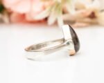 Pear Cut Natural Black Rutilated Quartz Ring, Sterling Silver Ring, Natural Quartz Ring, April Birthstone, Vintage Pear Ring, Gift for Her - Image 6