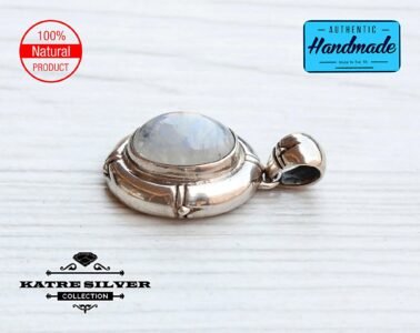 Dainty Vintage Oval Moonstone Pendant, Handmade Moonstone, Moonstone Pendant, Moonstone Jewelry, Handmade Pendant, Natural Moonstone - Image 7