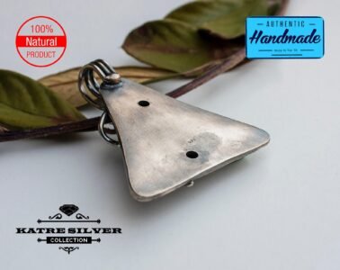 Unique Triangle Natural Stone Pendant Necklace Silver 925 – Handmade Multi Gemstone Geometric Jewelry Gift for Her - Image 6