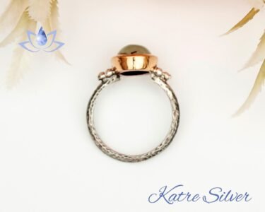 Green Prehnite Boho Ring, Sterling Silver Prehnite Ring, Silver Stacking Ring, Green Stone Ring, Silversmith Ring, Gift for Her - Image 8