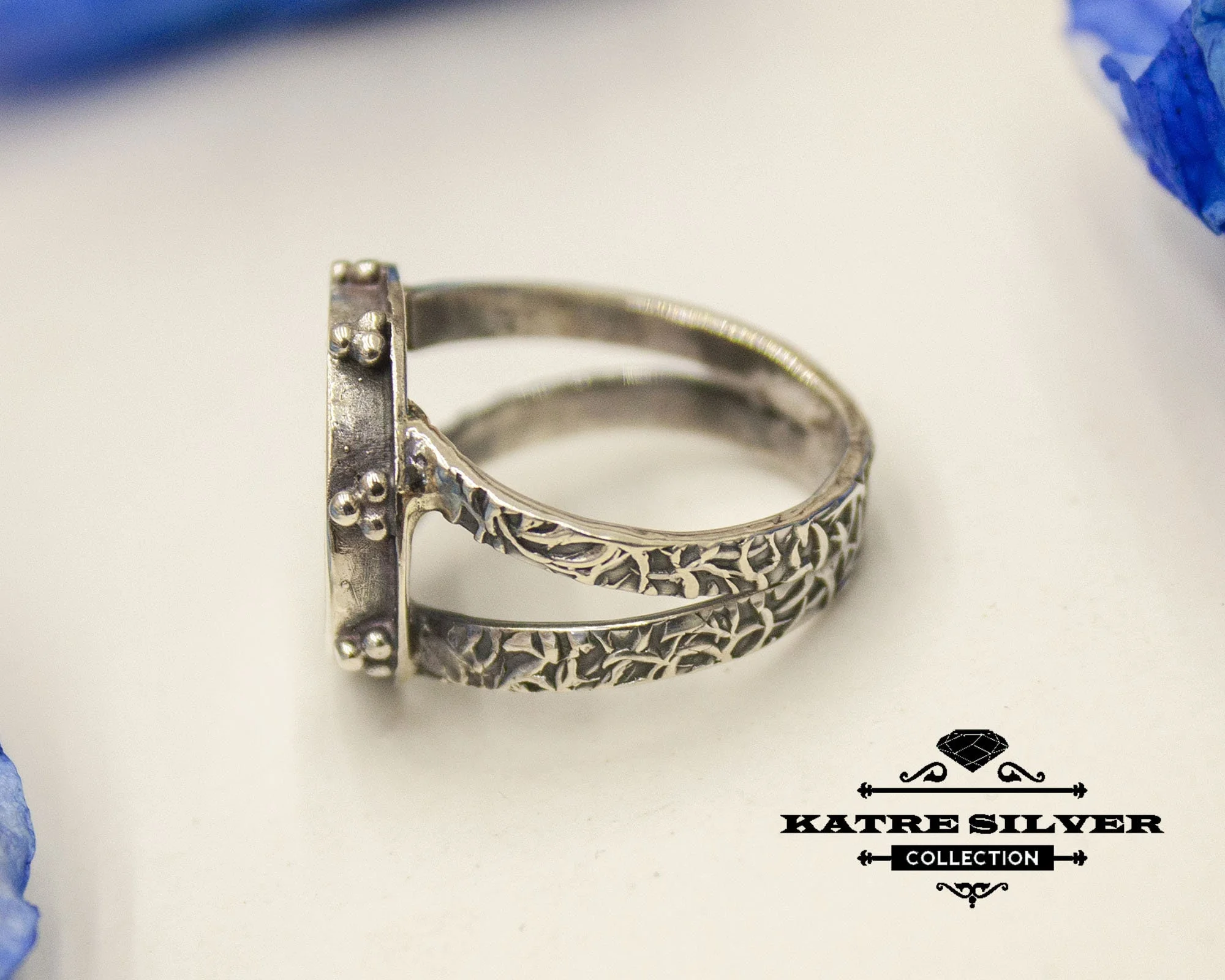 Coral Stone Silver Inlay Ring, Inlay Ring, Mosaic Jewelry, Boho Ring, 925 Silver Ring, Ring Jewelry, Handmade Ring, Gift for Her - Image 6