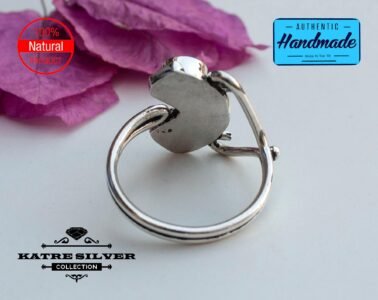 Unique Triple Stone Turquoise Ring Silver 925 – Handmade Boho Statement Navajo Style Gemstone Ring Gift for Her - Image 6