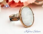 Moonstone Ring, Oval Moonstone Ring, Rainbow Moonstone Ring, Moonstone Ring Silver, Natural Moonstone Ring, Engagement Ring, Birthstone Ring