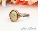 Green Prehnite Boho Ring, Sterling Silver Prehnite Ring, Silver Stacking Ring, Green Stone Ring, Silversmith Ring, Gift for Her - Image 4