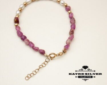 Unique Tourmaline Pearl Bracelet 925 Silver – Handmade Turkish Protective Gemstone Antique Elegant Jewelry Gift for Her - Image 6