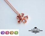 Sultanite Diaspore Flower Necklace 925 Sterling Silver Rose Gold Plated Color Change Sultanite Necklace Turkish Diaspore Flower Pendant - Image 7