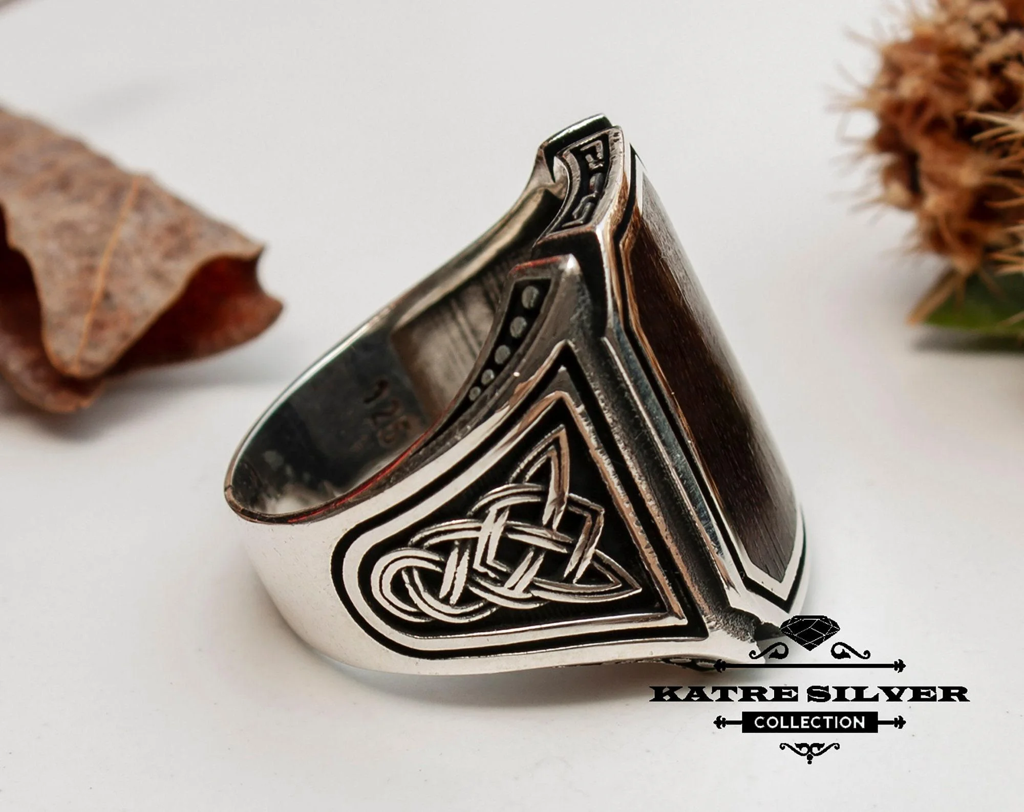 Snake Wood Turkish Mens Ring, Turkish Silver Ring, Ottoman Men Ring, Ottoman Mens Ring, Ottoman Ring, Men 925k Silver Ring, Unique Mens Ring - Image 6