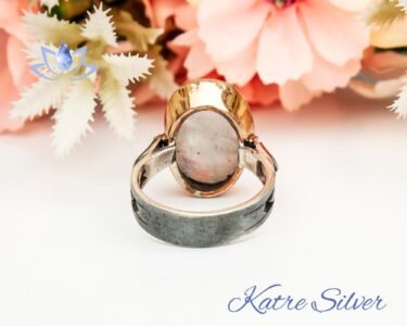 Unique Moonstone Ring Silver 925 – Handmade Oval Rainbow Moonstone Engagement Ring Natural Birthstone Ring Gift for Her - Image 8