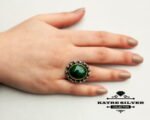 Unique Vintage Malachite Ring, Handmade Ring, Statement Ring, Malachite Ring, Natural Malachite, Green Stone Ring, Green Ring, Gift Ring - Image 2