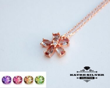 Unique Sultanite Diaspore Necklace Silver 925 – Handmade Color Changing Turkish Flower Pendant Rose Gold Gift for Her - Image 9