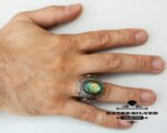 Mens Handmade Ring, Turkish Handmade Silver Men Ring, Ottoman Mens Ring, Labradorite Men Ring, Gift for Him, 925k Sterling Silver Ring - Image 2