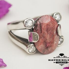 Oval Cut Faceted Silver Ruby Ring, Ruby Silver Ring, Red Ruby Ring, Red Gemstone Ring, Red Stone Ring, Red Ruby, Ring for Women