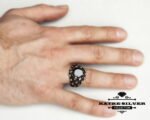 Mens Handmade Ring, Ottoman Mens Ring, Turkish Handmade Silver Men Ring, Black Onyx Ring, Gift for Him, 925k Sterling Silver Ring - Image 2