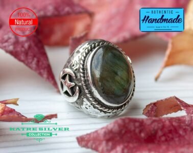 Mens Handmade Ring, Turkish Handmade Silver Men Ring, Ottoman Mens Ring, Labradorite Men Ring, Gift for Him, 925k Sterling Silver Ring - Image 4