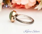 Green Prehnite Boho Ring, Sterling Silver Prehnite Ring, Silver Stacking Ring, Green Stone Ring, Silversmith Ring, Gift for Her - Image 5