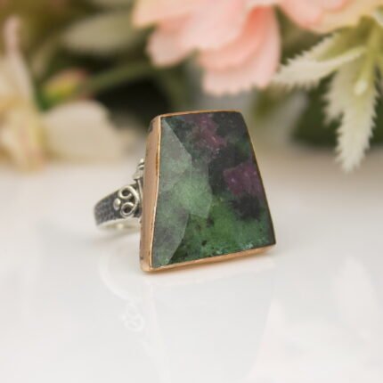Natural Ruby Zoisite 925 Sterling Silver Ring, Cocktail Ring, Engagement Ring, Promise Ring, Custom Design Turkish Hand Made Ring