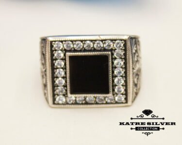 Mens Handmade Ring, Ottoman Mens Ring, Turkish Handmade Silver Men Ring, Black Stone Ring, Gift for Him, 925k Sterling Silver Ring - Image 3