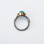 Turquoise Ring for Women, Sterling Silver Ring, Swan Ring, Minimalist Promise Ring, Natural Turquoise Jewelry, Stone Ring, Statement Ring - Image 9