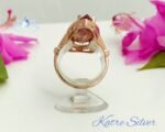 Rose Gold Pear Sultanite Woman Ring, Diaspore Woman Ring, Handmade Silver Ring, Long Ring, Statement Ring, Sterling Silver - Image 9