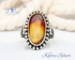 Natural Baltic Amber Ring, Historical Fossil, Beauty of Nature, Perfect Amber Gift For Unisex, Sterling Silver Ring, Beautiful Stone Gift - Image 3