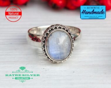 June Birthstone Ring, Moonstone Engagement, Raw Stone Ring, Moonstone Ring, Moonstone Jewelry, Statement Ring, Boho Ring, Handmade Ring - Image 3