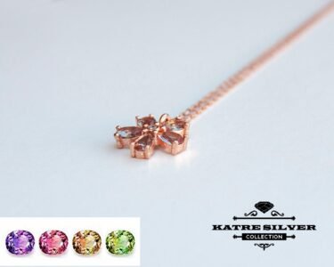 Unique Sultanite Diaspore Necklace Silver 925 – Handmade Color Changing Turkish Flower Pendant Rose Gold Gift for Her - Image 5