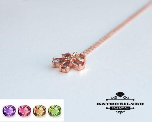 Sultanite Diaspore Flower Necklace 925 Sterling Silver Rose Gold Plated Color Change Sultanite Necklace Turkish Diaspore Flower Pendant - Image 5