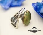 Unique Vintage Turquoise Ring, Handmade Ring, Statement Ring, Green Turquoise Ring, Natural Turquoise, Adjustable Rings, Ladies Ring - Image 5