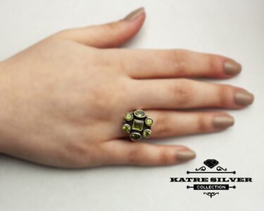 Unique Vintage Peridot Ring 925 Silver – Handmade Natural Green Gemstone Statement Ring August Birthstone Gift for Her - Image 2