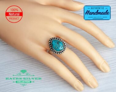 Pear Shape Turquoise Ring, Pear Ring, Blue Turquoise Ring, Handmade Ring, Statement Ring, Boho Ring, Unique Ring, Ring for Women, 925 Silver - Image 2